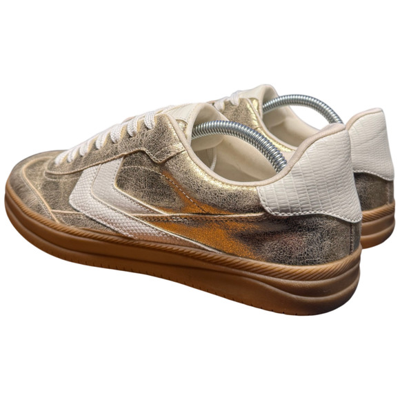 DOLCE VITA Danita Court Women's 7.5 Sneakers Gold Metallic Shoes - Picture 8 of 12